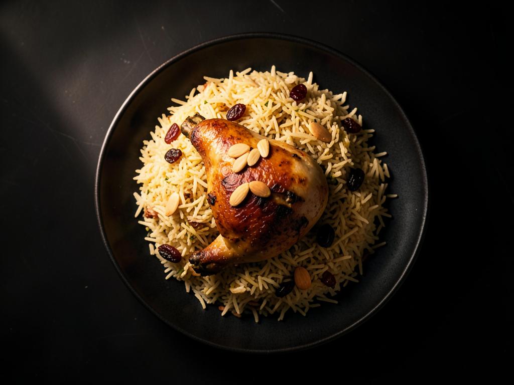 Maqluba med aubergine och kyckling